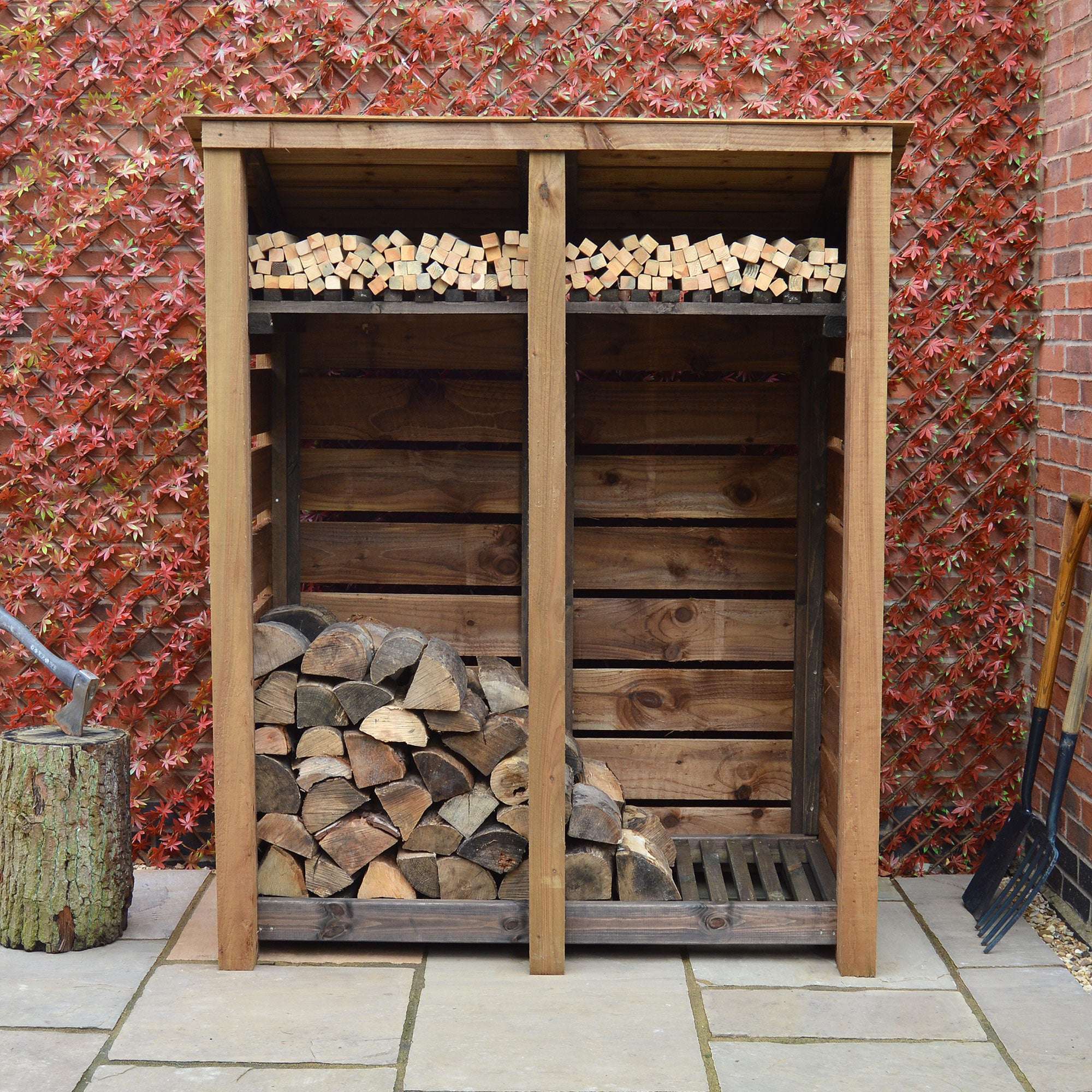 Exceptional Garden:Rutland Country Cottesmore Log Store Kindling Shelf - 6ft