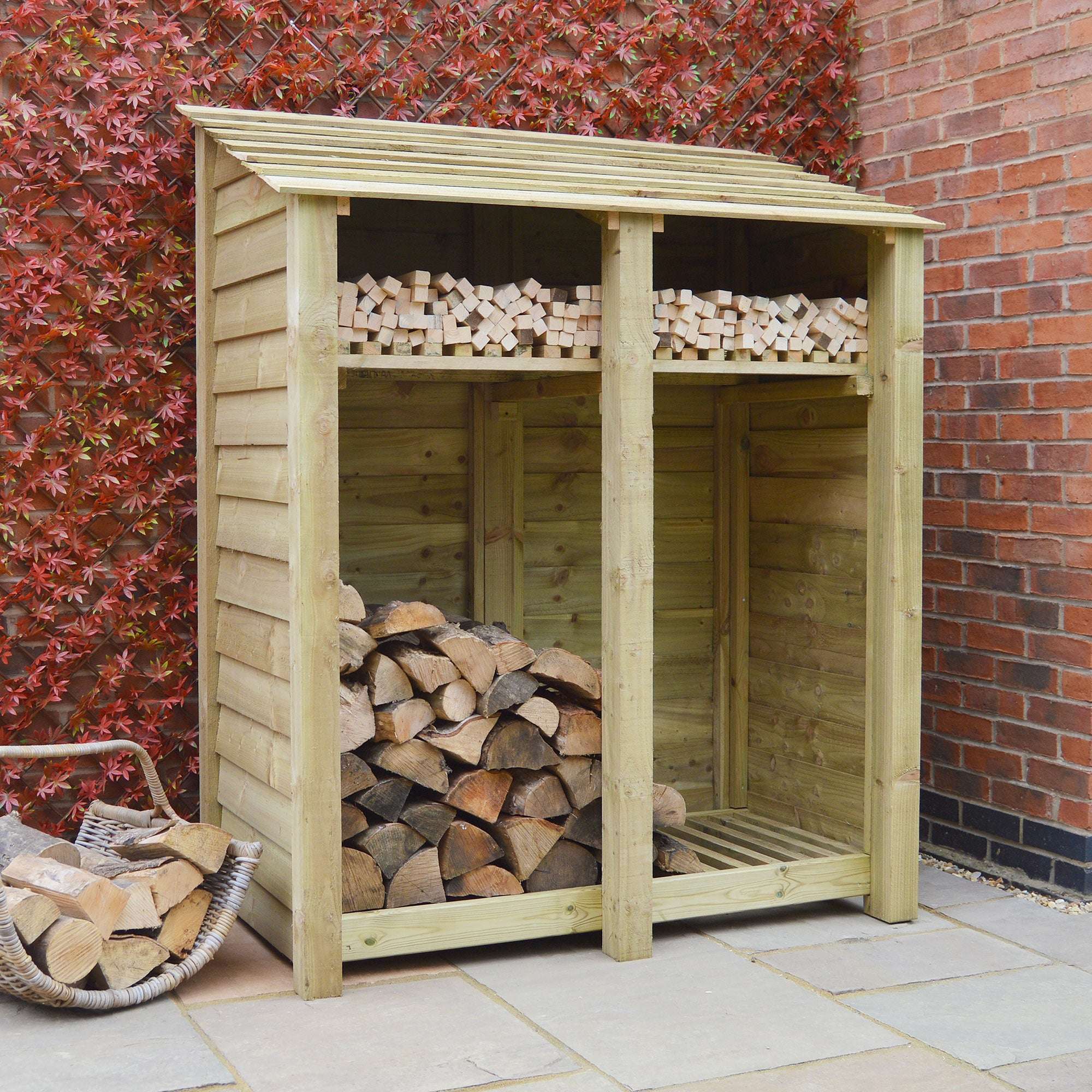 Exceptional Garden:Rutland Country Cottesmore Log Store Kindling Shelf - 6ft