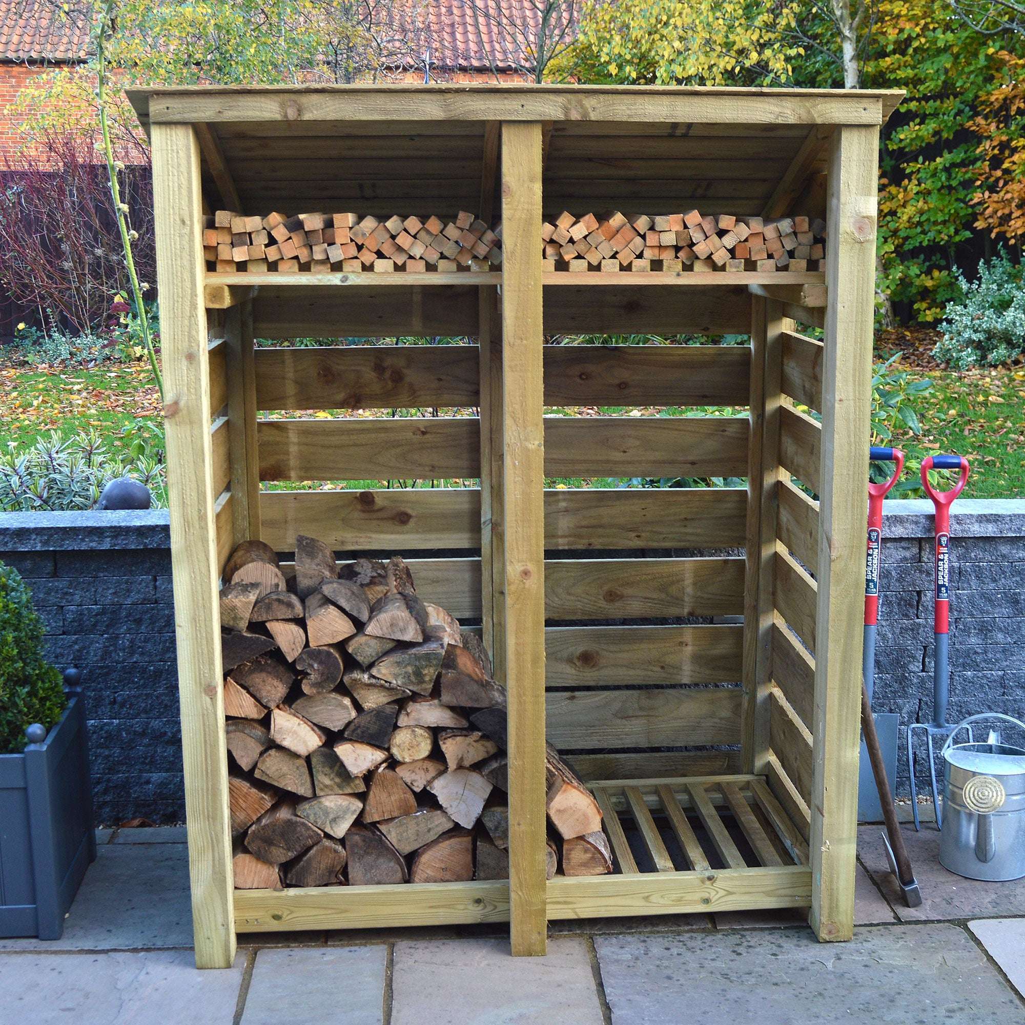 Exceptional Garden:Rutland Country Cottesmore Log Store Kindling Shelf - 6ft