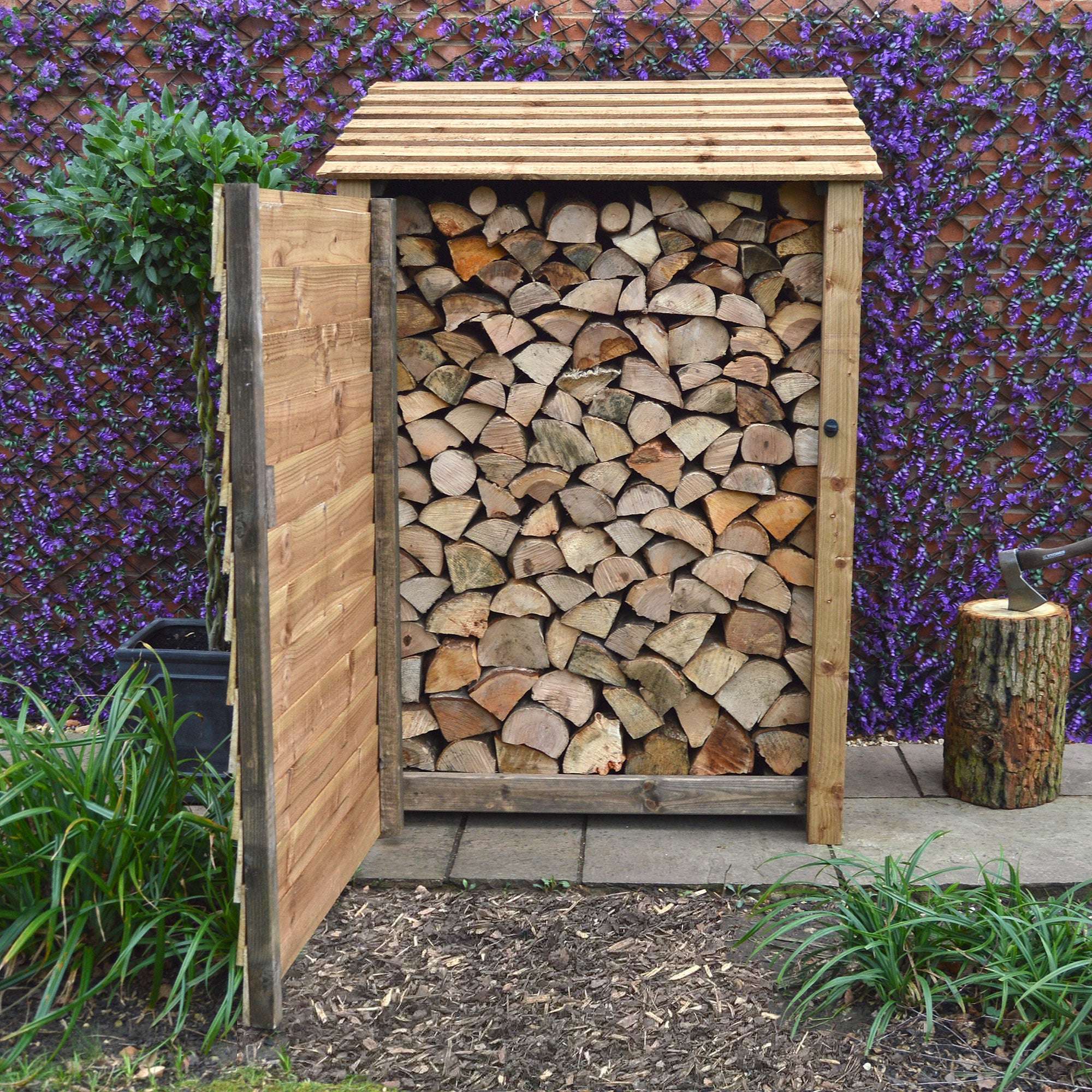 Exceptional Garden:Rutland Country Greetham Log Store With Door - 6ft