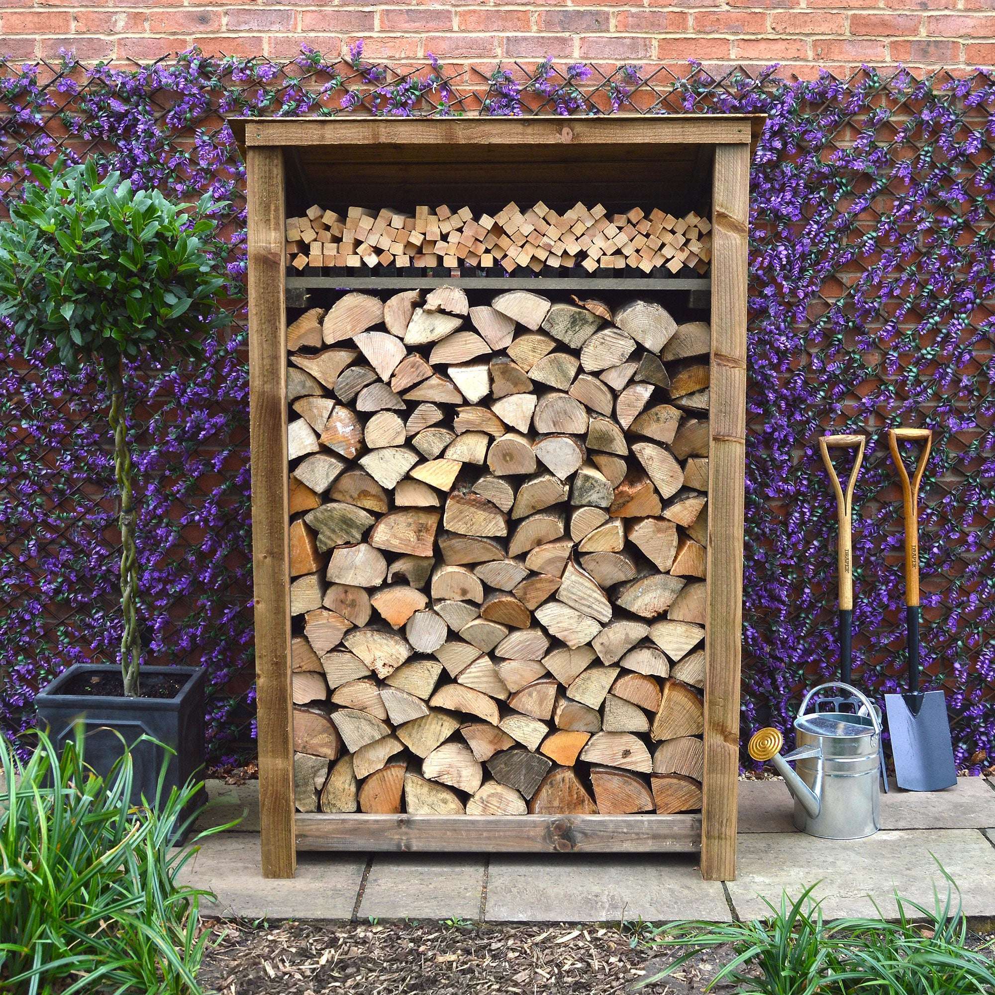 Exceptional Garden:Rutland Country Greetham Log Store With Kindling Shelf - 6ft