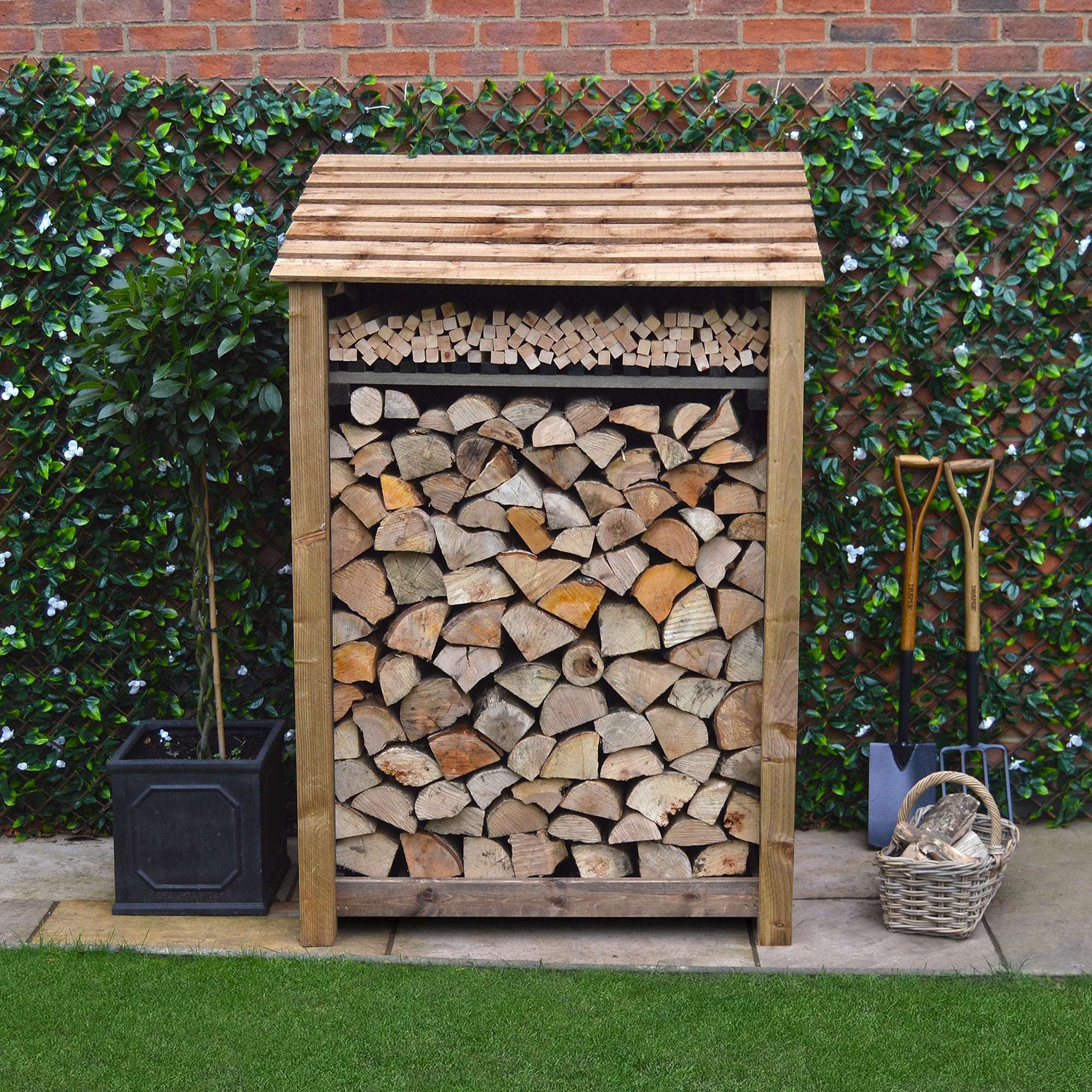 Rutland Country Greetham Log Store With Kindling Shelf - 6ft:Rutland County,Exceptional Garden