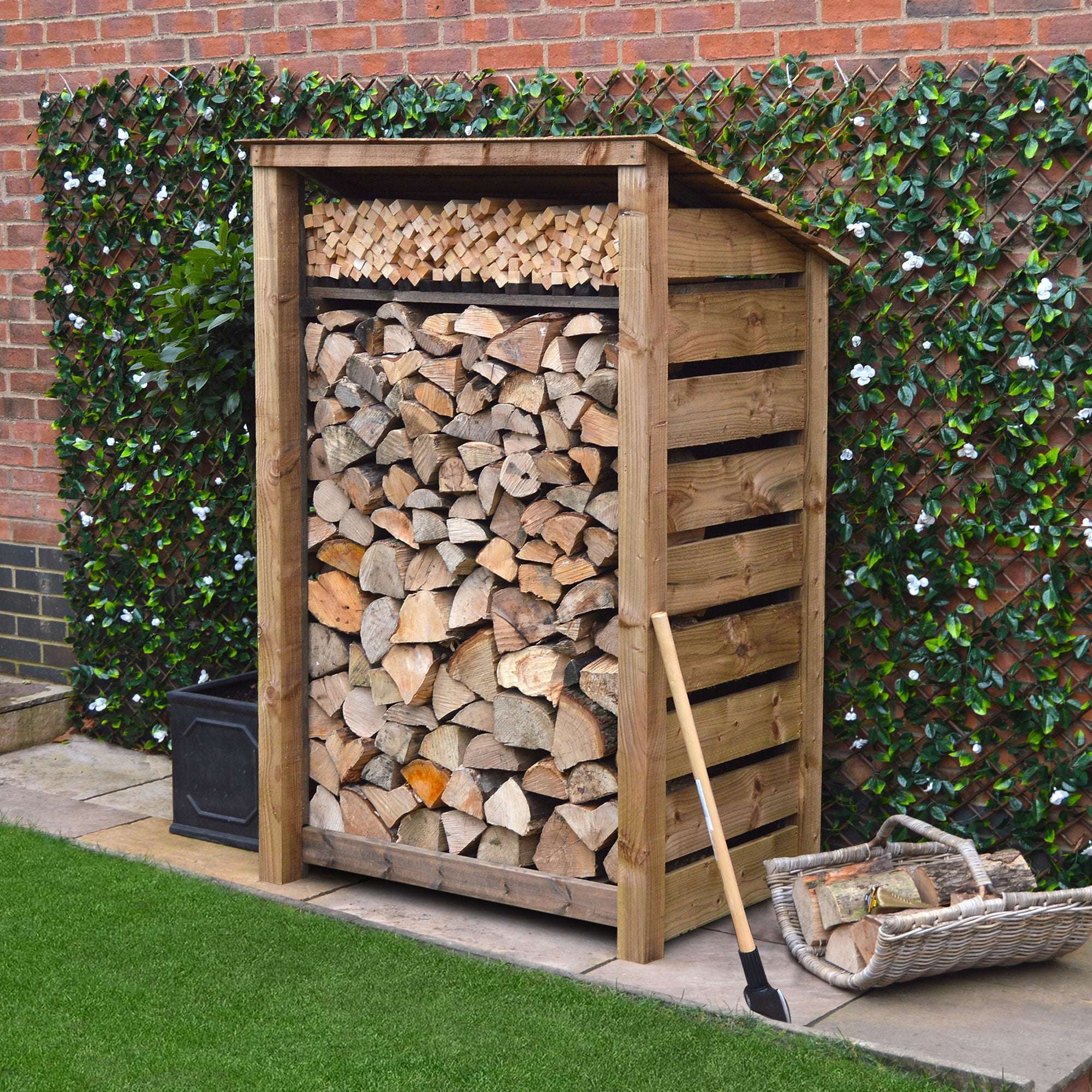 Rutland Country Greetham Log Store With Kindling Shelf - 6ft:Rutland County,Exceptional Garden