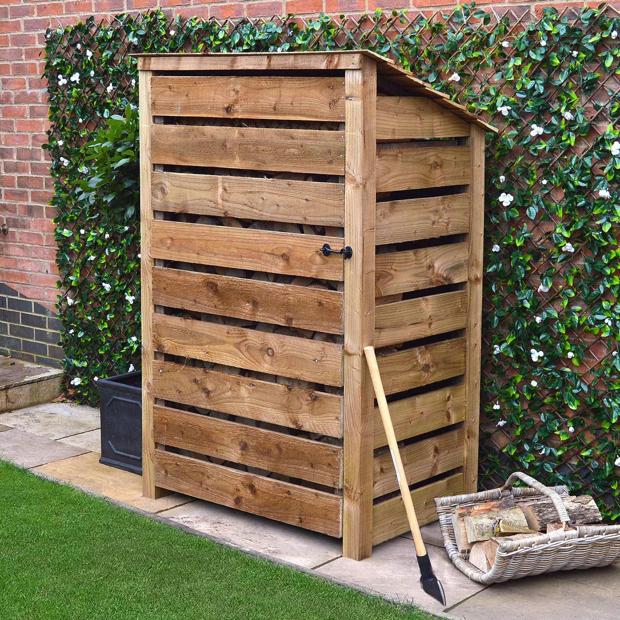 Rutland Country Greetham Log Store With Door - 6ft:Rutland County,Exceptional Garden